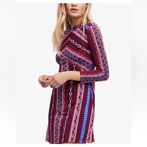 Free People Zip Back Mini Dress- size Large